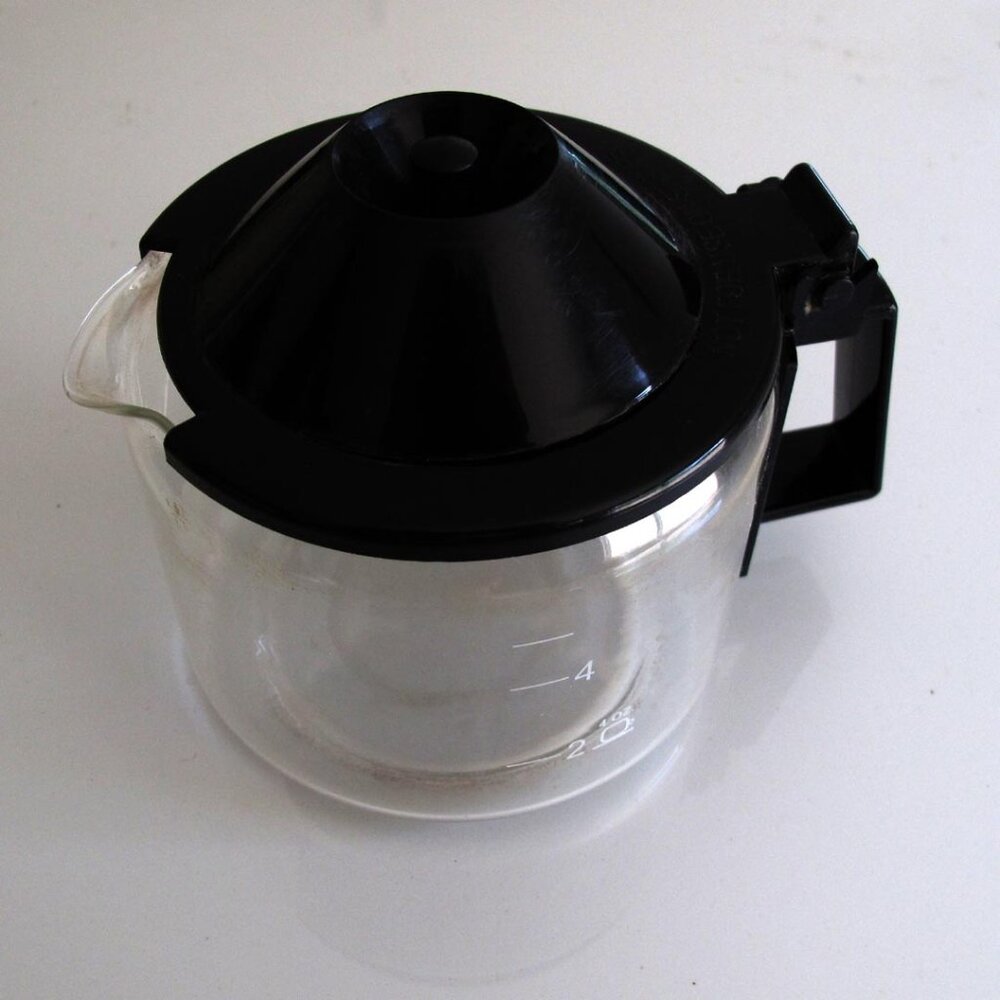 COFFEE Carafe Black Lid & handle four (4) to 5 Cups GLASSS Schott DURAN #2050